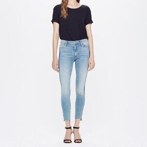 Mother Denim The Stunner Zip Ankle Step Fray Jean in Light Kitty Racer size 26